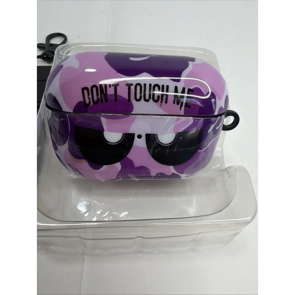 AirPod Pro Case Don't Touch Me Cover with Keychain/Lanyard Soft Cute Shockproof